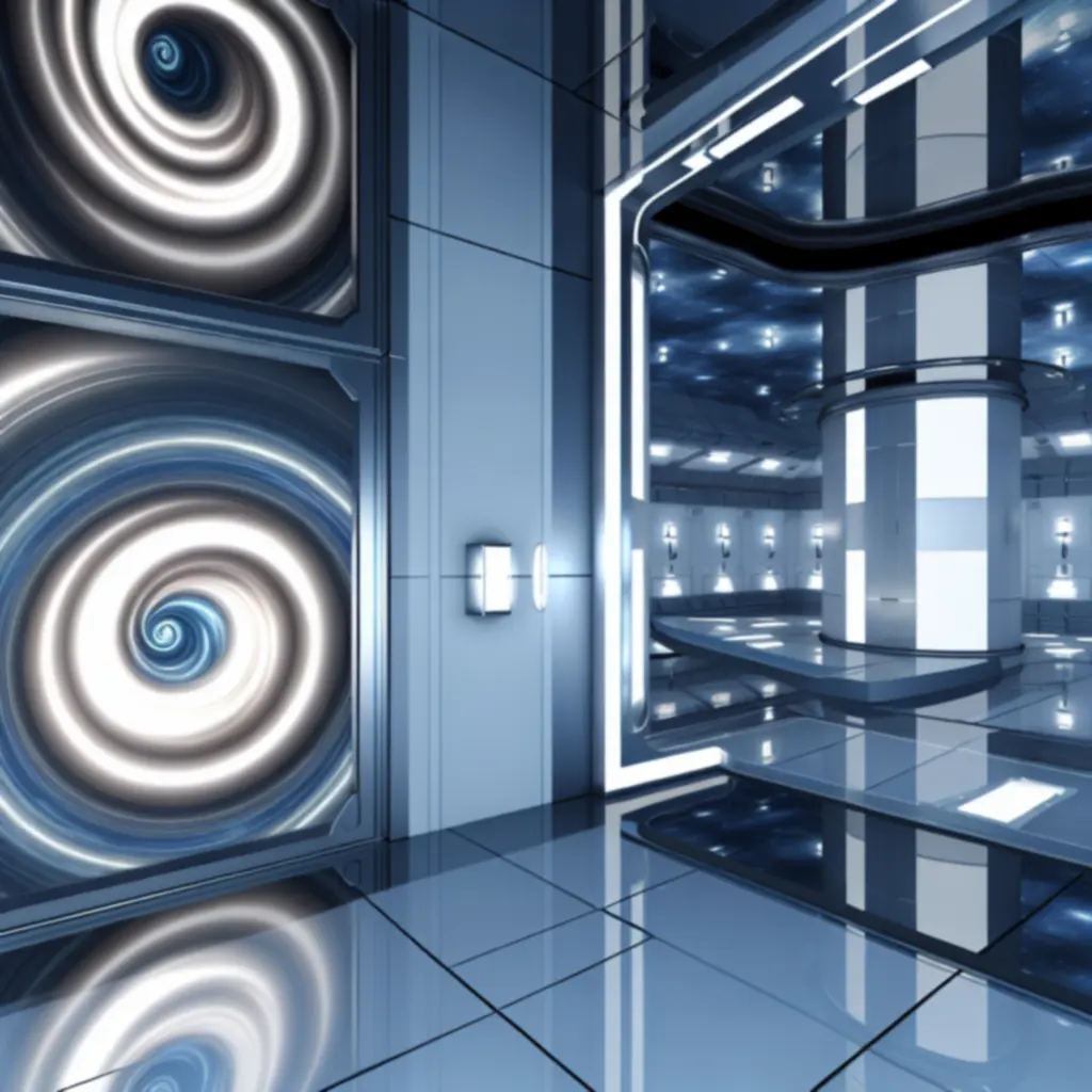 Futurystyczne laboratorium z grawitacyjnym tunelem